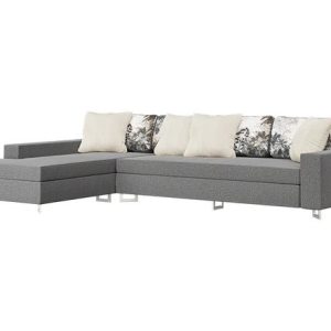 Sofa Prodotti Left (Mid Grey With Digital Print And Off White Cushions)